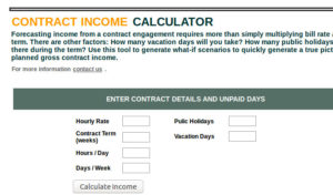 Contract Income Calclulator screen image